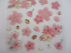 Cute Kawaii Clothes-pin Beautiful Sakura Cherry Blossom Flowers Sticker Seal Sheet - for Journal Planner Craft Organizer Calendar