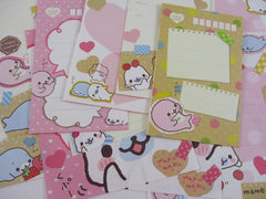 Cute Kawaii San-X Mamegoma Seals Letter Sets - A - Writing Paper Envelope Stationery Penpal