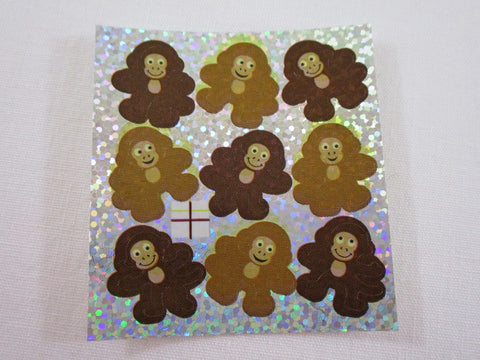 Sandylion Monkey Glitter Sticker Sheet / Module - Vintage & Collectible