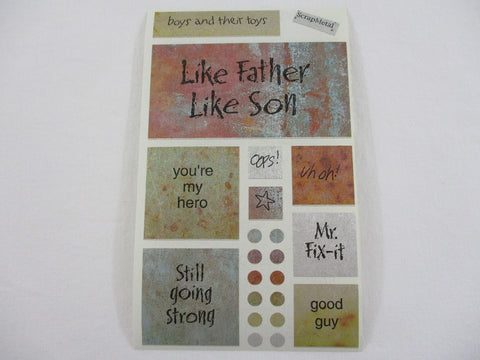 Mrs Grossman Boys and their Toys Father Son Sticker Sheet / Module - 4 x 6.5 in - Vintage & Collectible 2004