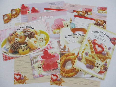 Cute Kawaii Crux Kuma Bear Breakfast Waffle Pancake Pastry Letter Sets - Stationery Writing Paper Envelope Penpal