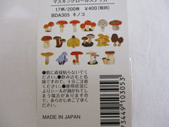 Cute Kawaii Bande Roll of 200 Stickers - Washi Tape Paper - Mushroom - for Scrapbooking Journal Planner Craft