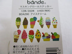 Cute Kawaii Bande Roll of 200 Stickers - Washi Tape Paper - Ice Cream - for Scrapbooking Journal Planner Craft