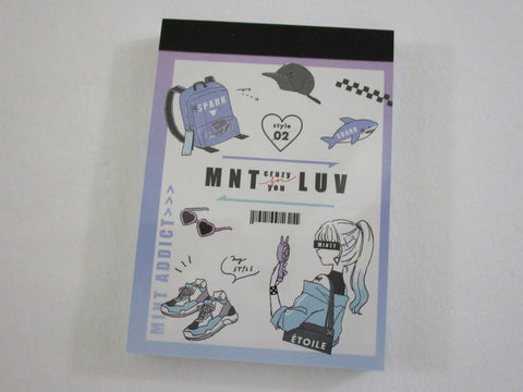Cute Kawaii Kamio Girl My Style #Luv #shark Mini Notepad / Memo Pad - Stationery Designer Writing Paper Collection