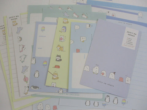 Cute Kawaii Kamio Juicy Na Obake Ghost Shiba Penguin Letter Sets - Stationery Writing Paper Envelope