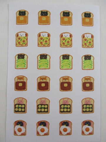Cute Kawaii Papier Platz Series - Sandwich Toast - Sticker Sheet - for Journal Planner Craft