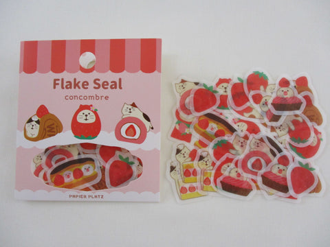 Cute Kawaii Papier Platz Concombre Flake Stickers Sack - Strawberry and animal - for Journal Agenda Planner Scrapbooking Craft