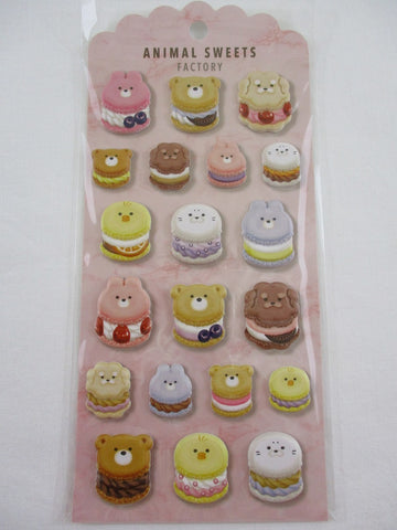 Cute Kawaii MW - Animals Sweets Factory Series - Cream Puff Puffy Sponge Sticker Sheet