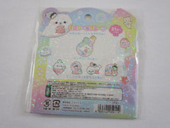 Cute Kawaii Crux Shombori Azarashi Seal and Penguin Flake Stickers Sack - for Journal Planner Craft Scrapbook Agenda