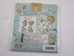 Cute Kawaii Q-Lia Mint x Latte Flake Stickers Sack - for Journal Planner Craft Scrapbook Agenda
