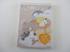 Cute Kawaii  Q-Lia Penguin Bear Seal Cow Pancake 4 x 6 Inch Notepad / Memo Pad - Stationery Designer Paper Collection