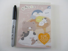 Cute Kawaii  Q-Lia Penguin Bear Seal Cow Pancake 4 x 6 Inch Notepad / Memo Pad - Stationery Designer Paper Collection