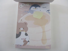 Cute Kawaii  Q-Lia Penguin Bear Seal Cow Pancake 4 x 6 Inch Notepad / Memo Pad - Stationery Designer Paper Collection