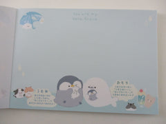 Cute Kawaii  Q-Lia Penguin Bear Seal Cow Pancake 4 x 6 Inch Notepad / Memo Pad - Stationery Designer Paper Collection