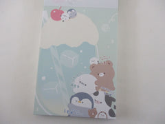 Cute Kawaii Q-Lia Penguin Bear Seal Cow Bird Cherry Cold Drink 4 x 6 Inch Notepad / Memo Pad - Stationery Designer Paper Collection