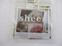 Cute Kawaii Mind Wave Sheer Photo - Natural Light Food Flower Bear - Flake Stickers Sack - for Journal Agenda Planner Scrapbooking Craft