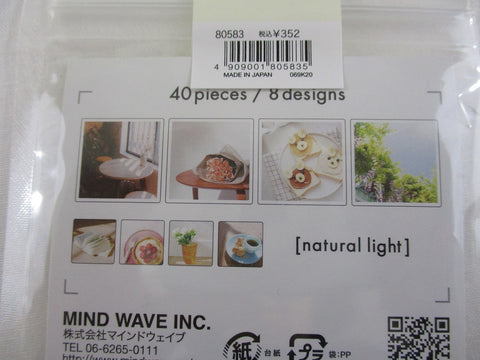 Cute Kawaii Mind Wave Sheer Photo - Natural Light Food Flower Bear - Flake Stickers Sack - for Journal Agenda Planner Scrapbooking Craft