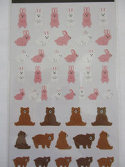 Cute Kawaii MW BonBon Series - Bear and Rabbit Sticker Sheet - for Journal Planner Craft