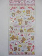 Cute Kawaii San-X Rilakkuma Bear Glittery Sticker Sheet 2023 - C Ribbon Party - for Planner Journal Scrapbook Craft