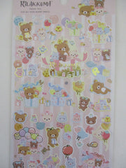 Cute Kawaii San-X Rilakkuma Bear Sticker Sheet 2023 - Party Warm Smiles A - for Planner Journal Scrapbook Craft