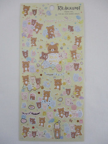 Cute Kawaii San-X Rilakkuma Bear Sticker Sheet 2023 - Party Warm Smiles B - for Planner Journal Scrapbook Craft