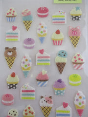 Cute Kawaii MW Vivelle Paper Sponge - Cake Cupcake Ice Cream Macaroon Pastry theme Sticker Sheet - for Journal Planner Craft Organizer