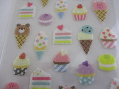 Cute Kawaii MW Vivelle Paper Sponge - Cake Cupcake Ice Cream Macaroon Pastry theme Sticker Sheet - for Journal Planner Craft Organizer