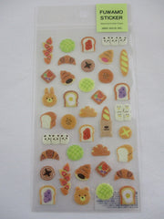 Cute Kawaii MW Vivelle Paper Sponge - Warm Bread Toast Croissant Breakfast Bakery Morning theme Sticker Sheet - for Journal Planner Craft Organizer