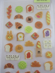 Cute Kawaii MW Vivelle Paper Sponge - Warm Bread Toast Croissant Breakfast Bakery Morning theme Sticker Sheet - for Journal Planner Craft Organizer