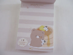 Cute Kawaii Q-lia Mugyutto Bear and Cow Friends Mini Notepad / Memo Pad - Stationery Designer Paper Collection