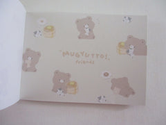 Cute Kawaii Q-lia Mugyutto Bear and Cow Friends Mini Notepad / Memo Pad - Stationery Designer Paper Collection