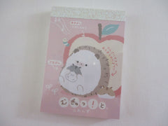 Cute Kawaii Q-lia Mugyutto Hedgehog Hamster Friends Mini Notepad / Memo Pad - Stationery Designer Paper Collection