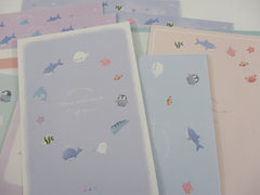 Cute Kawaii Kamio Marine Dolphin Shark Fish Letter Sets Stationery - writing paper envelope