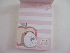 Cute Kawaii Q-lia Mugyutto Hedgehog Hamster Friends Mini Notepad / Memo Pad - Stationery Designer Paper Collection