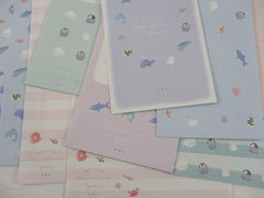 Cute Kawaii Kamio Marine Dolphin Shark Fish Letter Sets Stationery - writing paper envelope