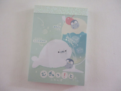 Cute Kawaii Q-lia Mugyutto Seal Penguin Friends Mini Notepad / Memo Pad - Stationery Designer Paper Collection