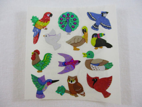 Sandylion Birds Glitter Sticker Sheet / Module - Vintage & Collectible