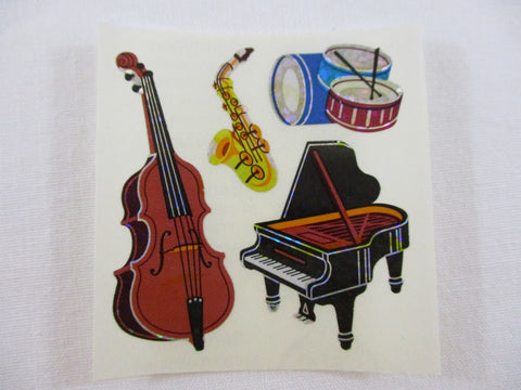 Sandylion Music Instruments Glitter Sticker Sheet / Module - Vintage & Collectible