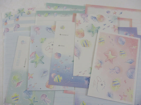 Cute Kawaii Kamio Dreamy Ocean Letter Sets Stationery - writing paper envelope