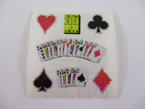Sandylion Playing Cards Glitter Sticker Sheet / Module - Vintage & Collectible