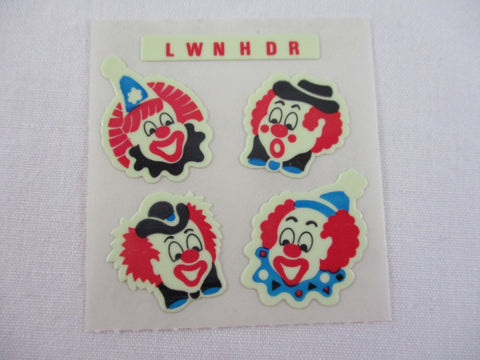 Sandylion Clowns Glow in the Dark Sticker Sheet / Module - Vintage & Collectible