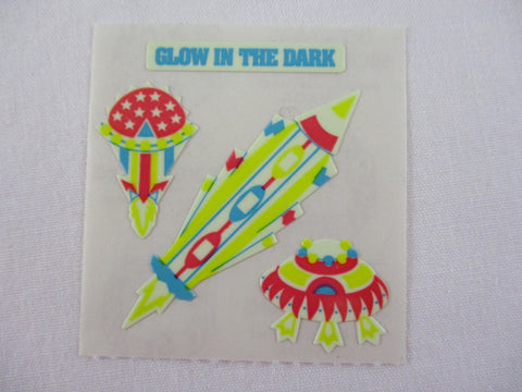 Sandylion Space Crafts Glow in the Dark Sticker Sheet / Module - Vintage & Collectible