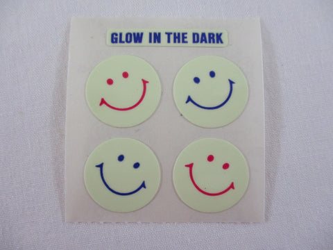Sandylion Smiley Face Glow in the Dark Sticker Sheet / Module - Vintage & Collectible