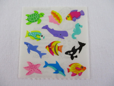 Sandylion Ocean Fish Turtle Whale Shark Sticker Sheet / Module - Vintage & Collectible