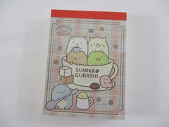 Cute Kawaii San-X Sumikko Gurashi Cafe Mini Notepad / Memo Pad - B - 2015 - Rare HTF