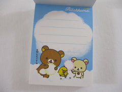 Cute Kawaii San-X Rilakkuma Blue Cloud Mini Notepad / Memo Pad - A - Rare HTF