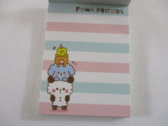 Cute Kawaii Mind Wave Fluffy Fuwa Animal Friends Mini Notepad / Memo Pad - Stationery Design Writing Collection