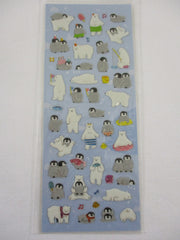 Cute Kawaii Mind Wave Polar Bear Penguin Sticker Sheet - for Journal Planner Craft Organizer Scrapbook Notebook