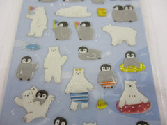 Cute Kawaii Mind Wave Polar Bear Penguin Sticker Sheet - for Journal Planner Craft Organizer Scrapbook Notebook