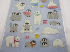 Cute Kawaii Mind Wave Polar Bear Penguin Sticker Sheet - for Journal Planner Craft Organizer Scrapbook Notebook